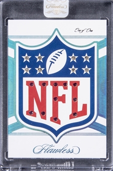 2020 Panini Flawless Football #NFL13 Joe Burrow Diamond and Ruby Embedded Rookie Card (19 Gems) (#1/1) - PANINI ENCASED